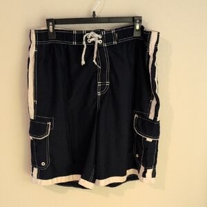 Joe Boxer Navy and White Swim Shorts
